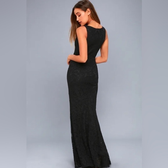 LULUS Everly Black Lace Maxi Dress Size XS - Picture 3 of 11